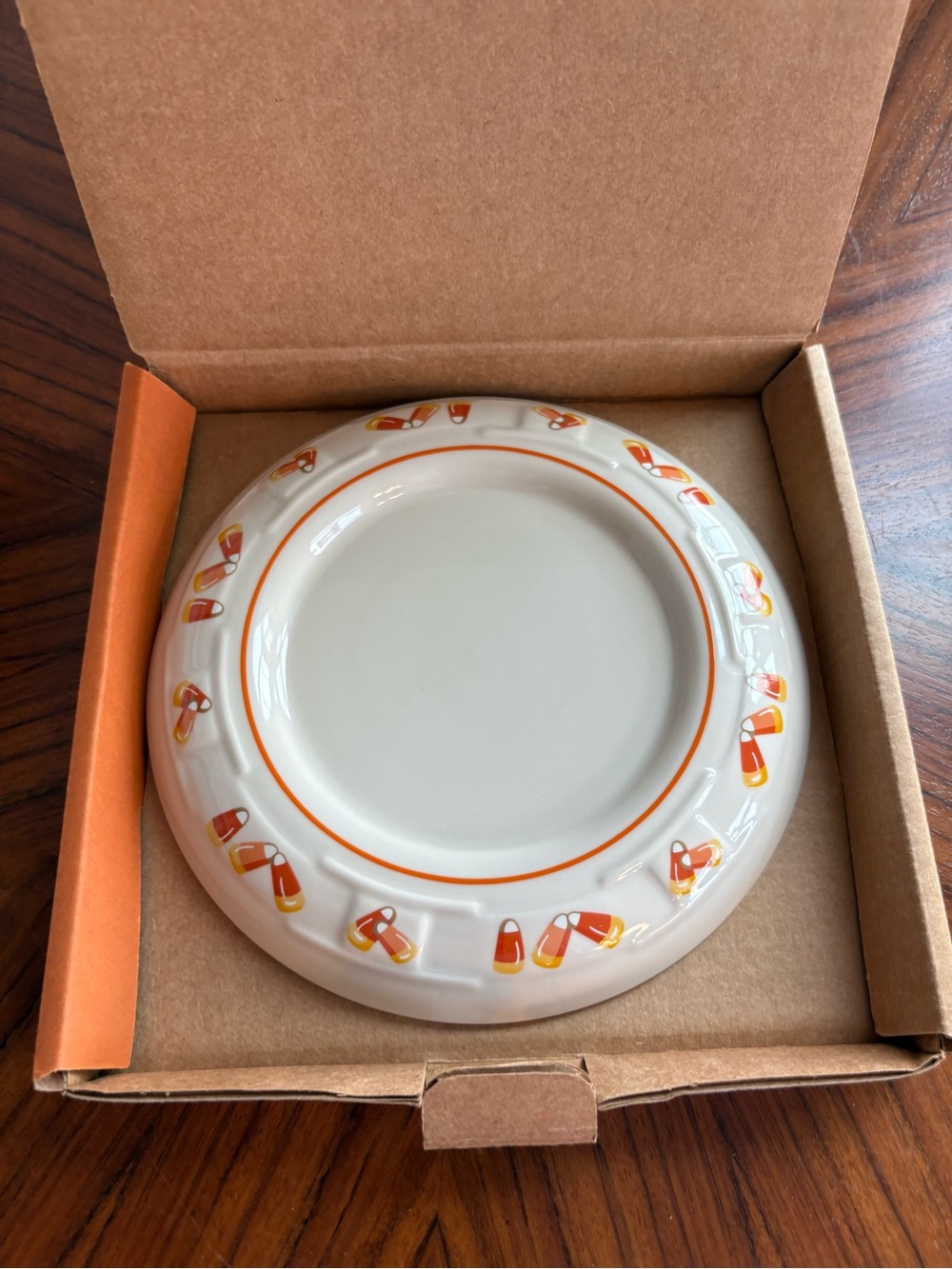 Longaberger Pottery Vintage 2000 Candy Corn Pillar Candle Holder